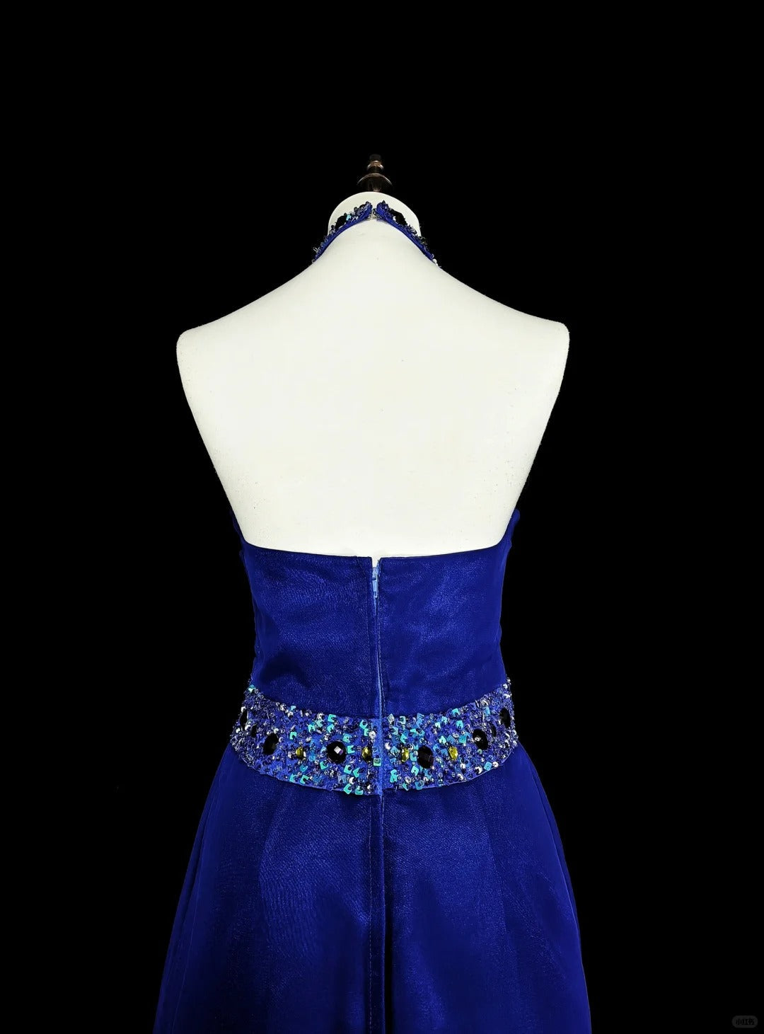 Vintage A line Royal Blue Chiffon 90s Evening Gowns Formal Birthday Dress Long Prom Dresses N1751