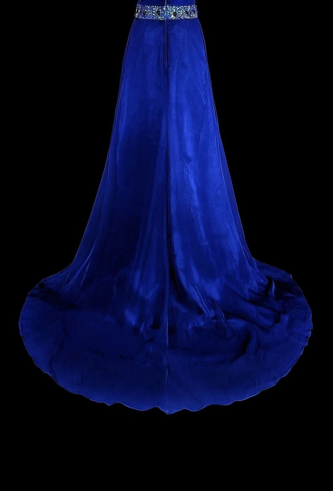 Vintage A line Royal Blue Chiffon 90s Evening Gowns Formal Birthday Dress Long Prom Dresses N1751
