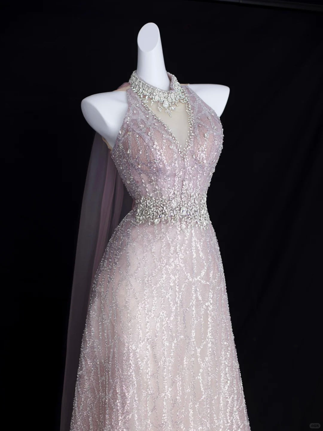 Elegant A Line Halter Blush Pink With Beading Formal Dress Sequin Birthday Prom Dresses N2829