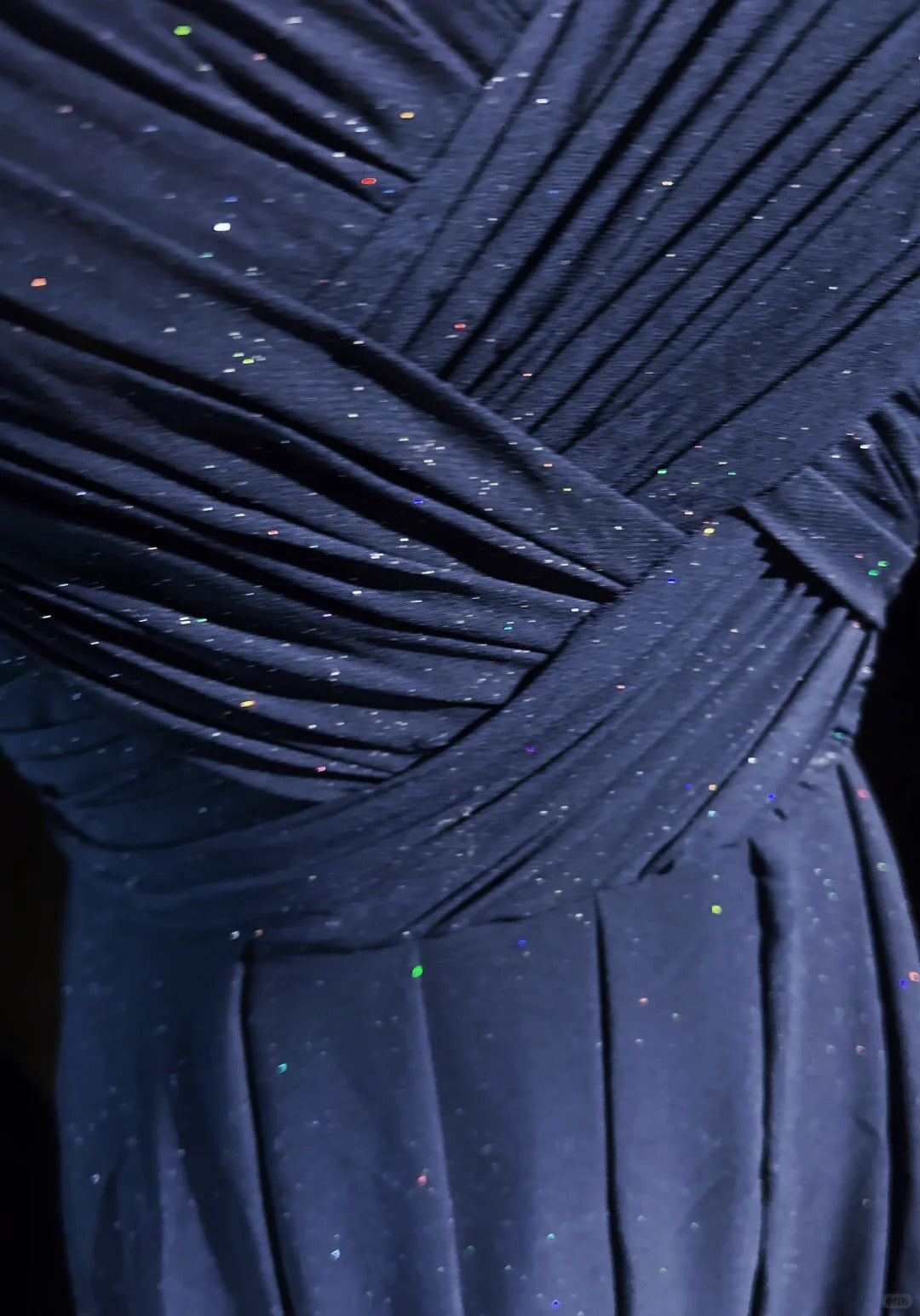 Vintage Prom Dresses 90s A line Spaghetti Strap Navy Blue Sequined Backless Long Evening Outfits N3141
