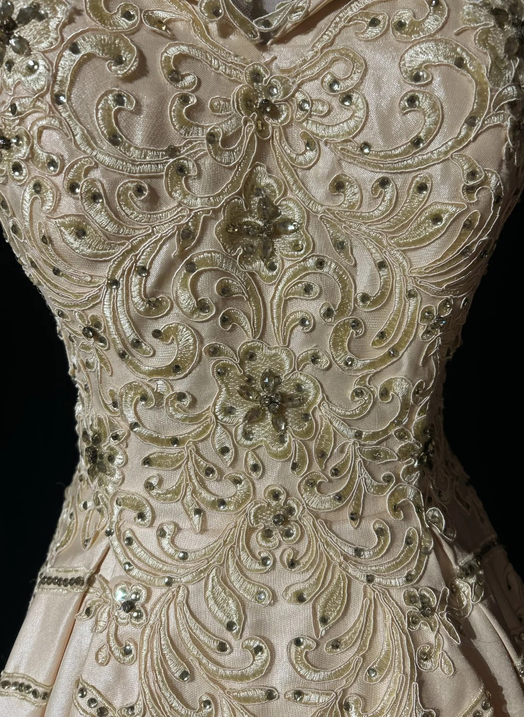 Vintage Prom Dresses 80s Ball Gown Off The Shoulder Champagne With Beading Evening Outfits N3468