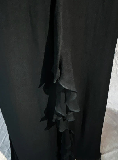 Modest Prom Dresses Mermaid Spaghetti Strap Black Tie Chiffon With Beading Formal Evening Dress N3857