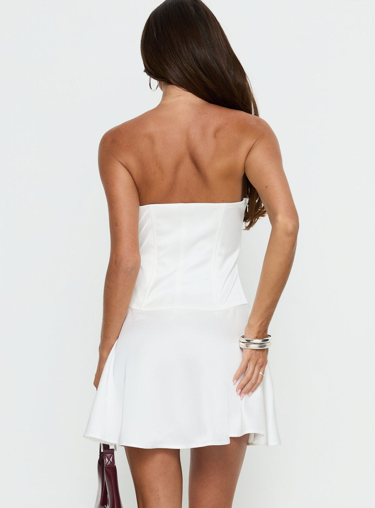 Natalisa Strapless Corset Mini Dress White