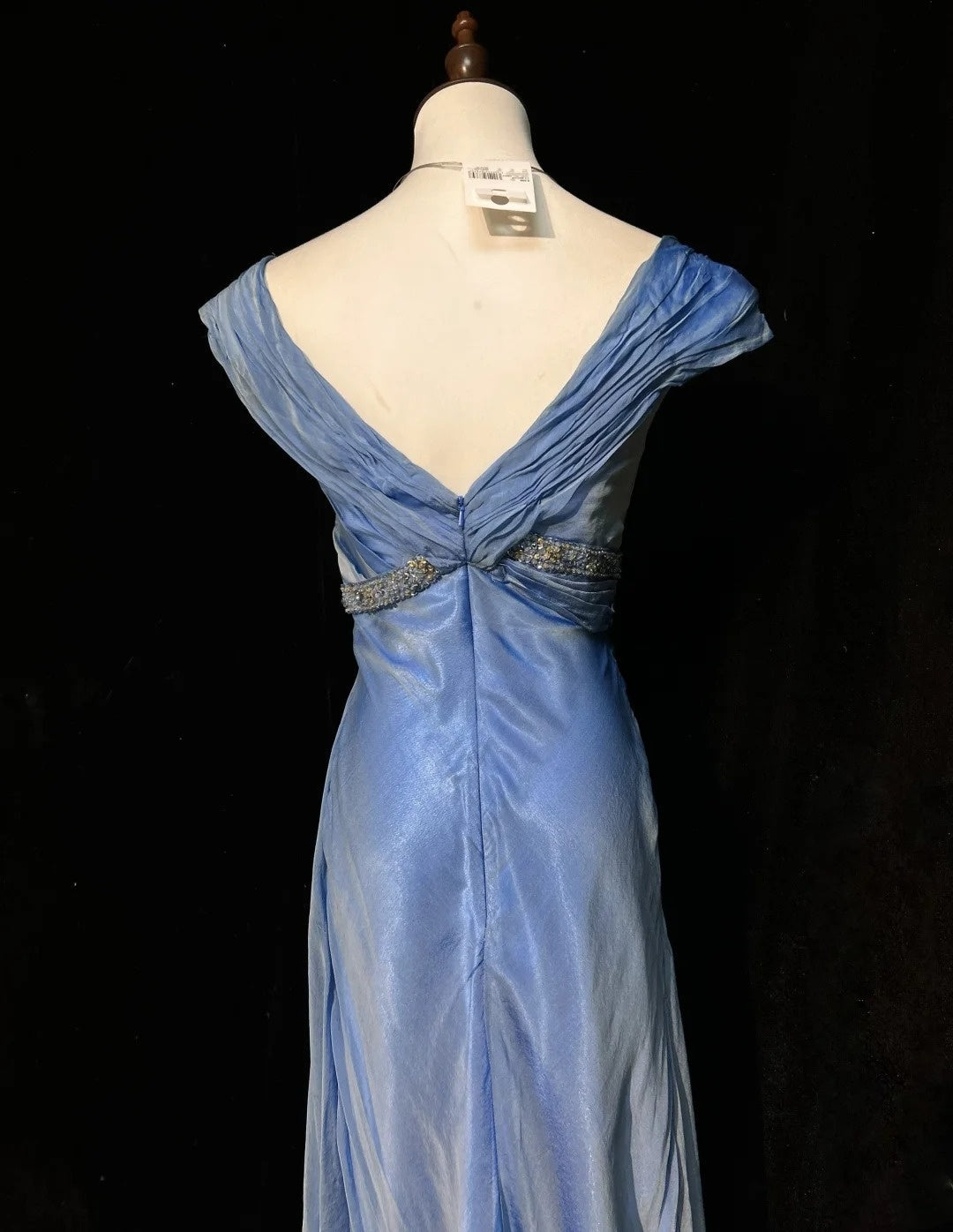 Vintage Prom Dresses A Line Sweethart Blue Chiffon With Beading Long Formal Evening Outfits N3869
