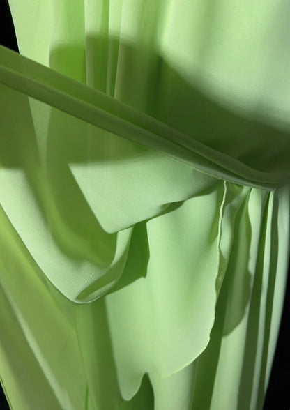 Beautiful Prom Dresses A line One Shoulder Chiffon Green With Ruffled Long Evening Outfits N3383