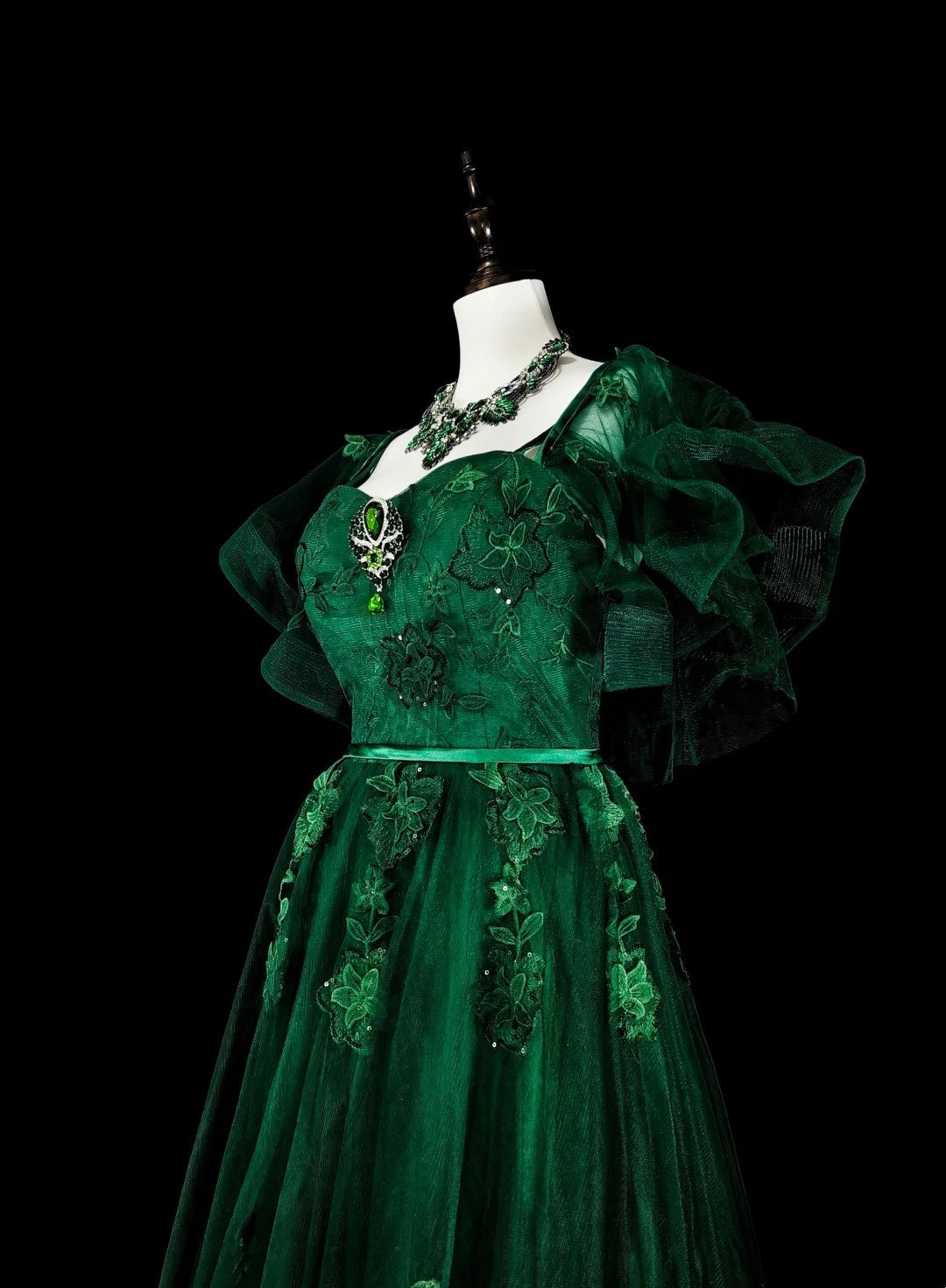 Vintage A line Spaghetti Strap Dark Green With Lace Beadings Long Prom Gown Party Wear Fashion Dresses N1827