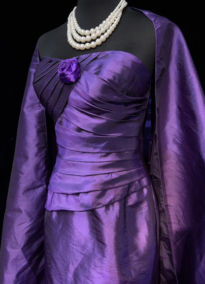 Timeless Prom Dresses Mermaid Sweetheart Grape With Flowers Long Evening Outfits N3295