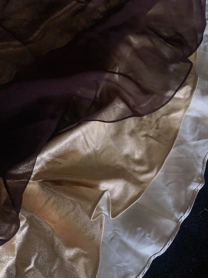 Vintage Prom Dresses Inspo Mermaid V Neck Brown Satin Long 1990s With Beading Formal Gowns N3352