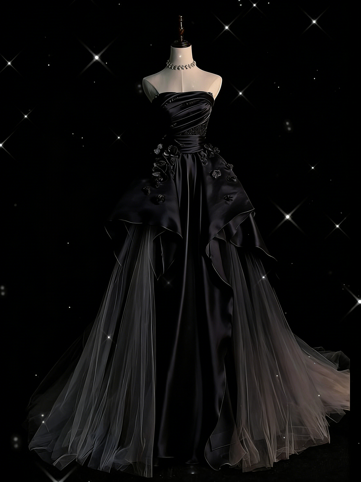 Modest Ball Gown Strapless Grape Tulle Long Prom Dresses Senior Graduation Dance Evening Outfits N035