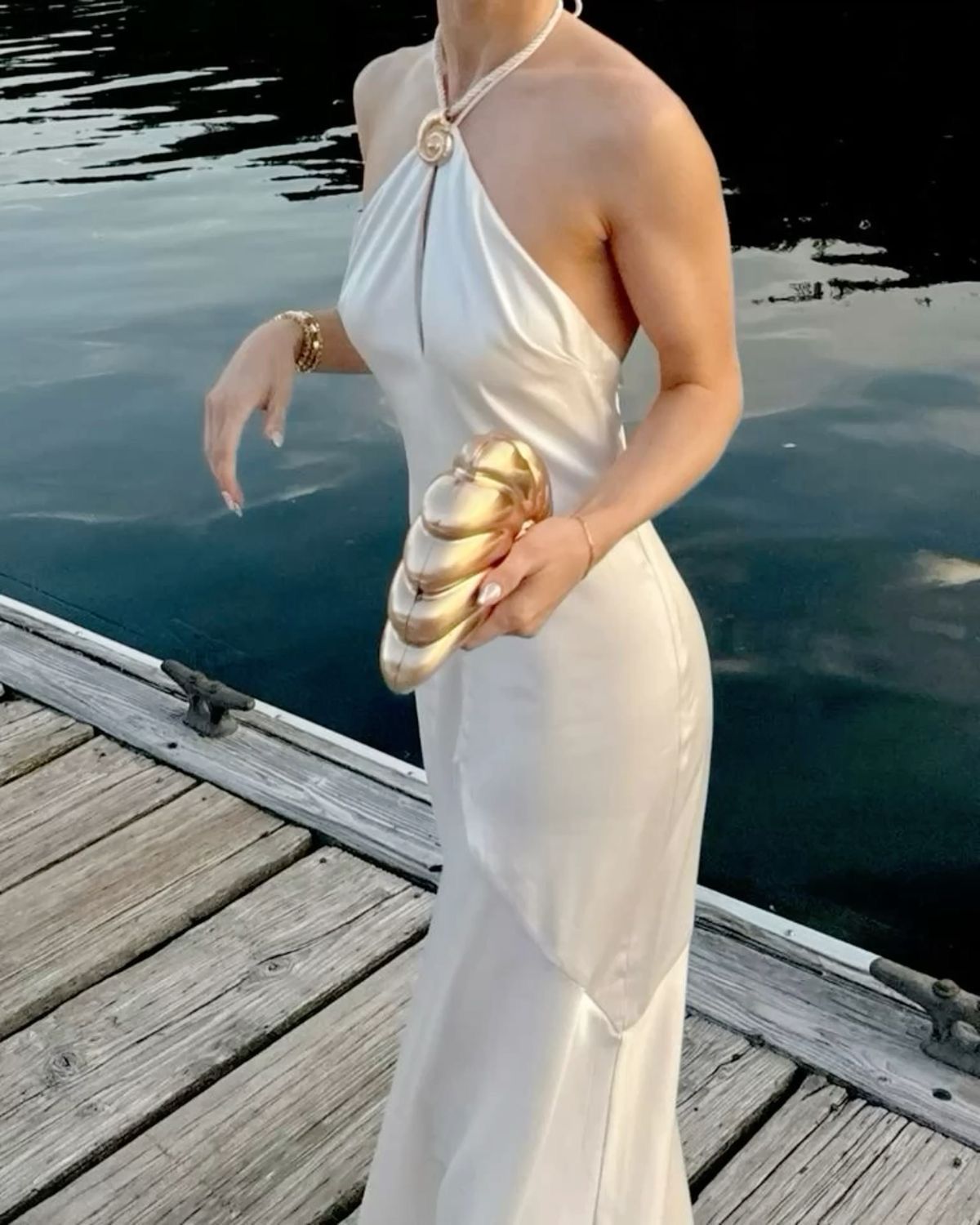 Modest Mermaid Halter Wedding Guest Dress Spring Formal Gown Long Prom Dresses N2684