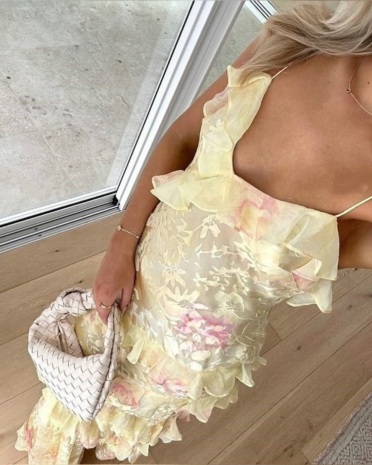 Elegant Mermaid Spaghetti Strap Yellow Lace Sleeveless Formal For Women Girls Teens Prom Dresses N2285