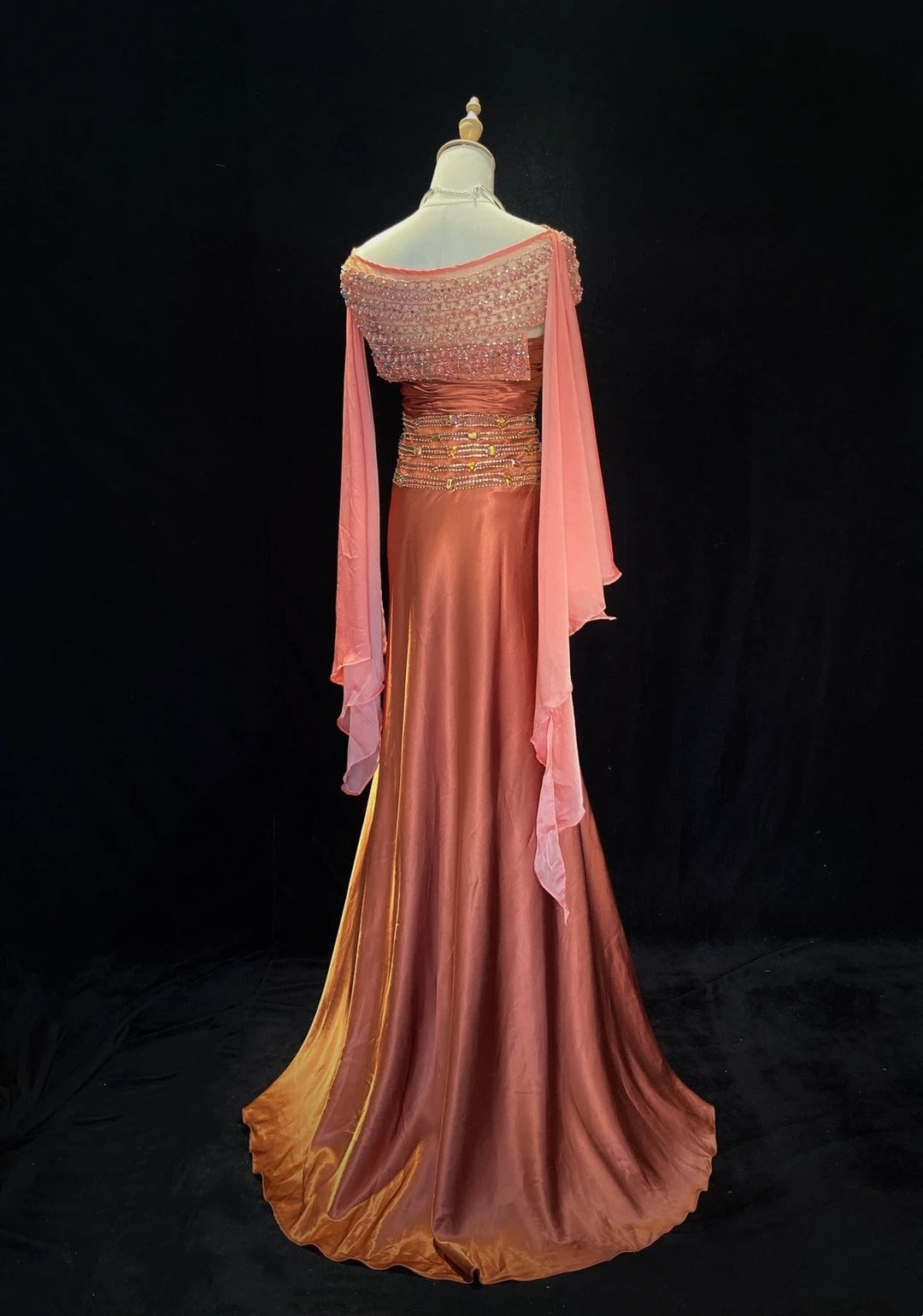 Elegant Prom Dresses Mermaid Strapless Chiffon Ruffled Beaded Jacket Floor Length Formal Evening Outfits N3489