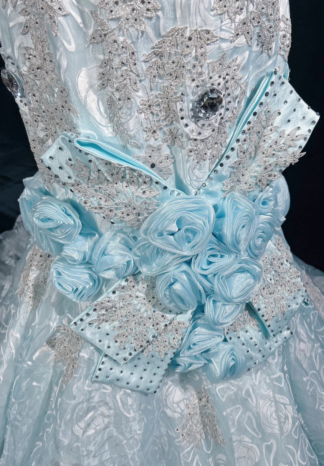 Beautiful Prom Dresses Mermaid Spaghetti Strap Light Blue With Flowers Beading Long Evening Outfits N3319