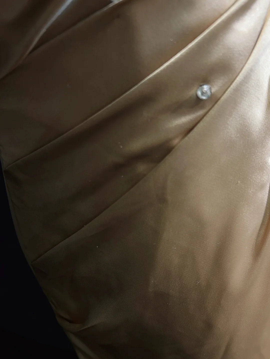 Vintage Prom Dresses Inspo A Line V Neck Gold Satin Long 1990s With Beading Formal Gowns N3347