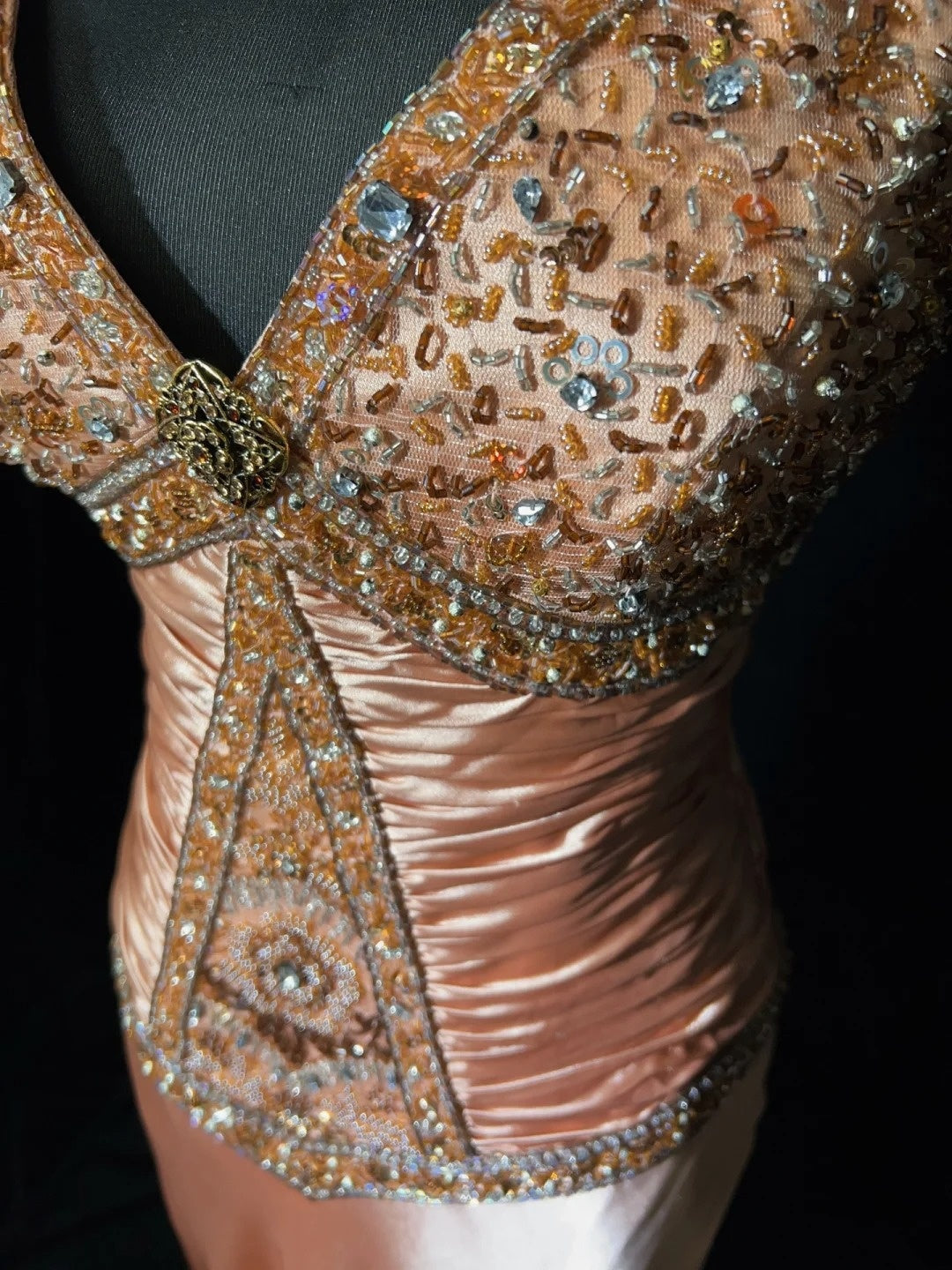 Modest Prom Dresses Inspo Mermaid V Neck Pink Satin With Beading For Women Formal Dress N3244