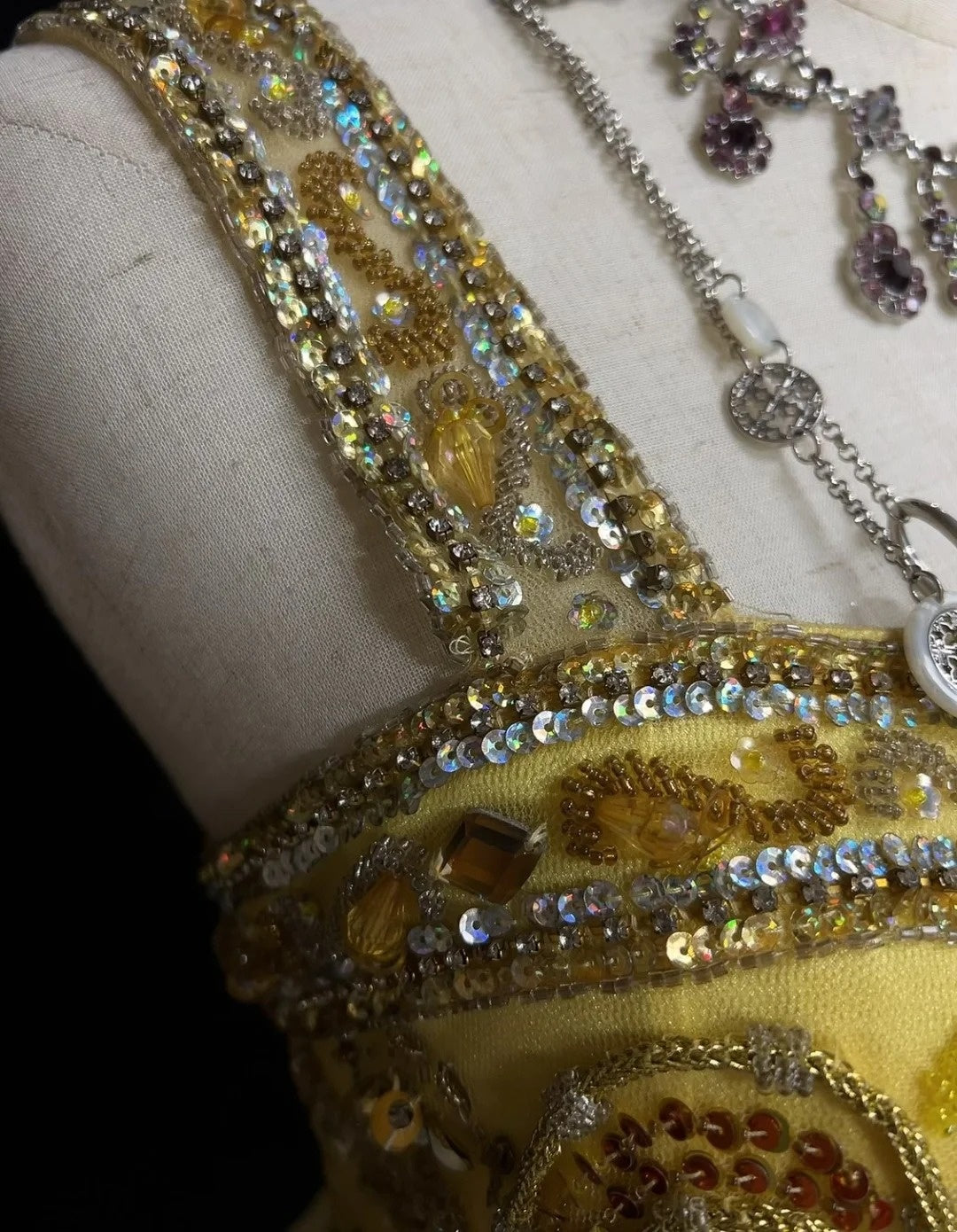 Vintage Prom Aesthetic Dresses A line Square Neck Yellow Tiered Layers With Beading Long Formal Dress N3060