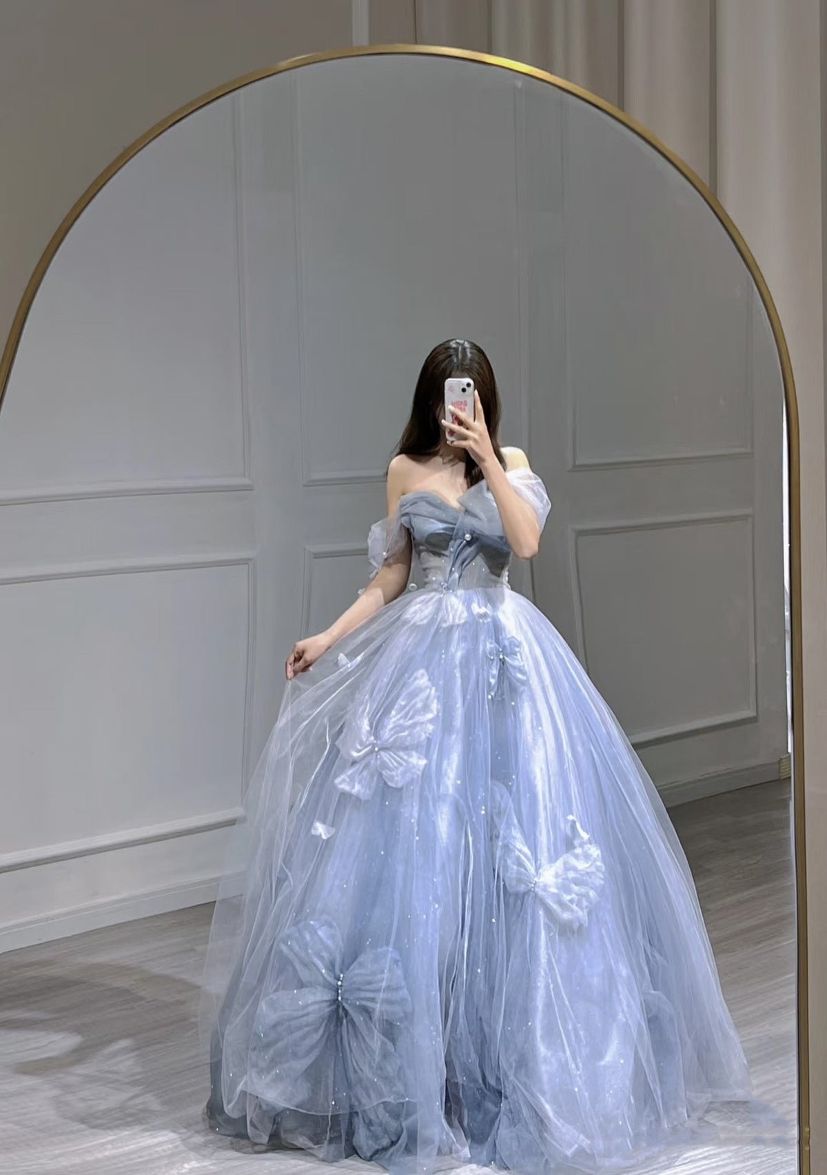 Ball Gowns Prom Dress Women Sweetheart Blue Tulle Long Formal Dance Evening Party Gowns AB1733