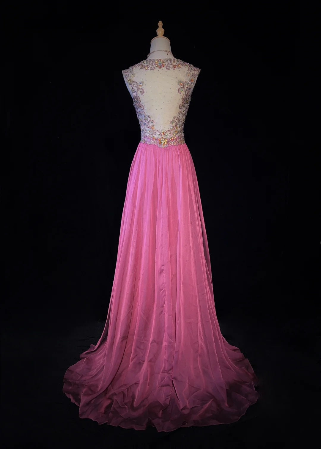 Beautiful Prom Dresses A Line Sweetheart Hot Pink With Beaded Bodice Chiffon Long Evening Outfits N3349