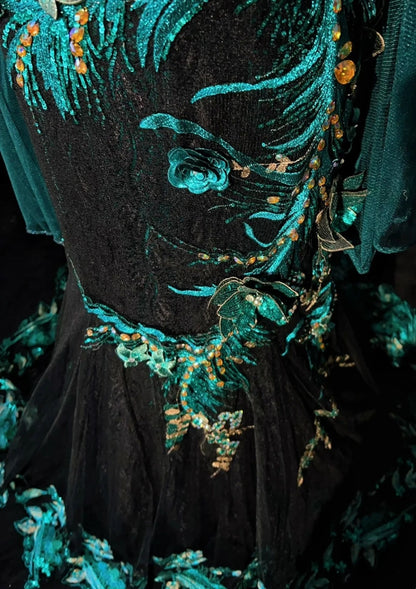 Vintage Prom Dresses Inspo Mermaid Spaghetti Strap Black Tulle Blue Lace With Beading For Women Formal Dress N3216