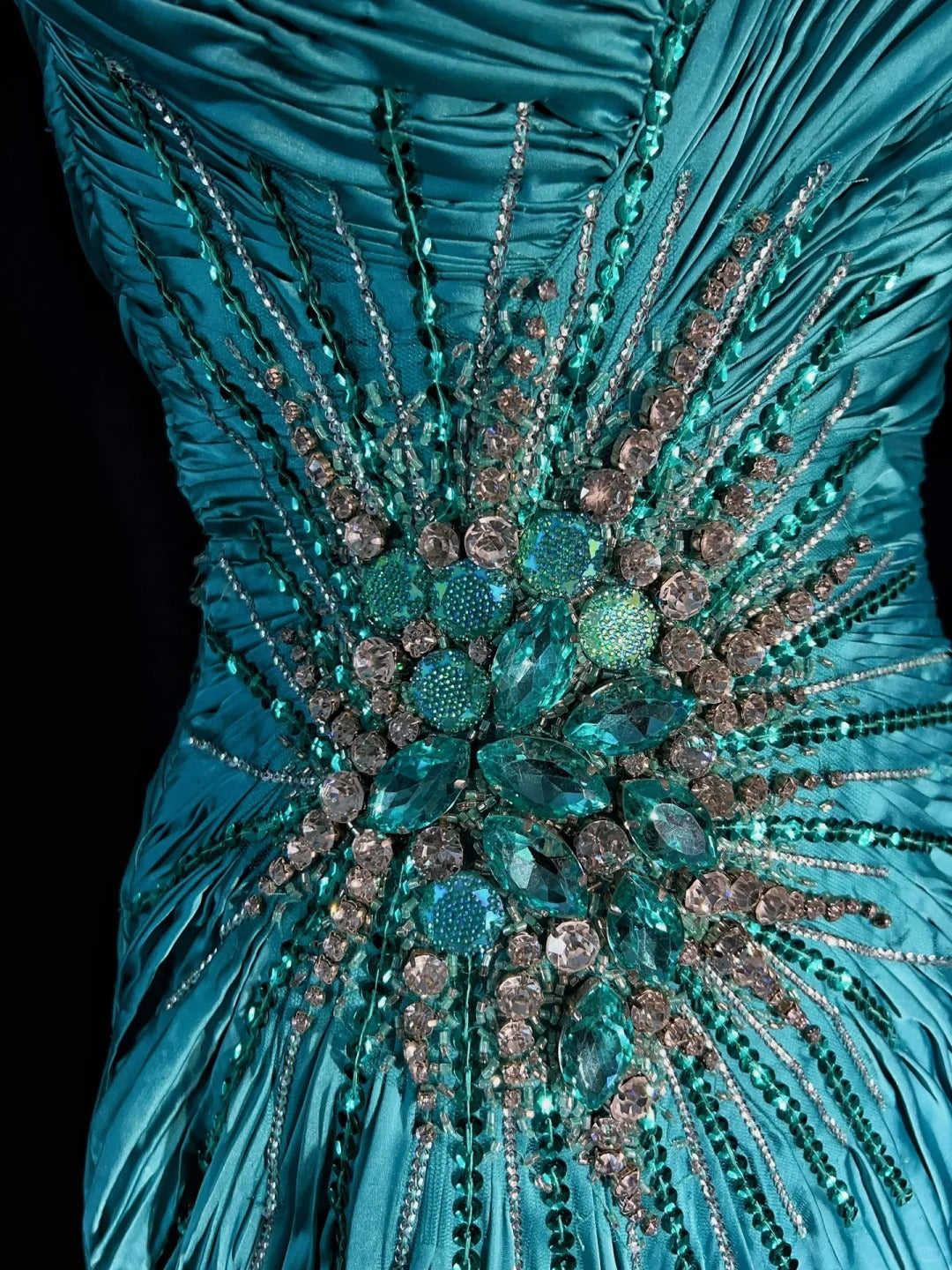 Modest Prom Dresses Inspo Mermaid V Neck Blue With Ruffled Beading For Women Formal Dress N3234