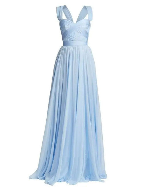A Line Chiffon Blue formal dresses Bridesmaid Dresses evening gown Prom Dress AB1910