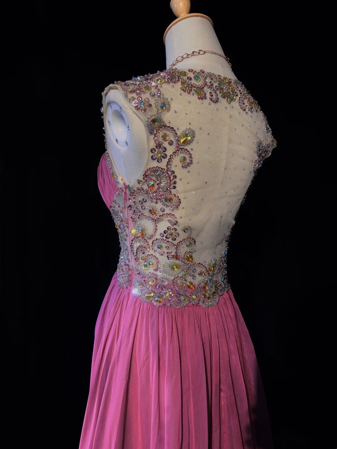 Beautiful Prom Dresses A Line Sweetheart Hot Pink With Beaded Bodice Chiffon Long Evening Outfits N3349