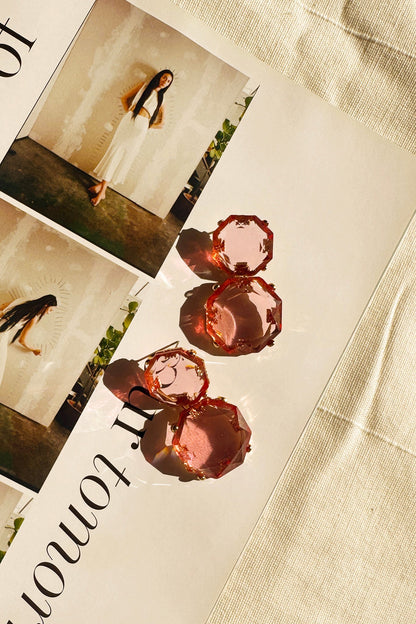 Rose Lumiere Earrings - Pink