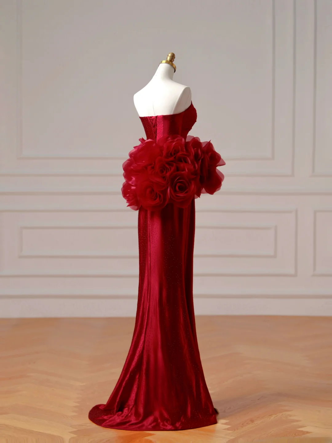 Chic Prom Dresses Aesthetic Mermaid Strapless Burgundy With Pleated Inspiration Impress Long Party Formal Gown For Teenagers High Schools AQ004