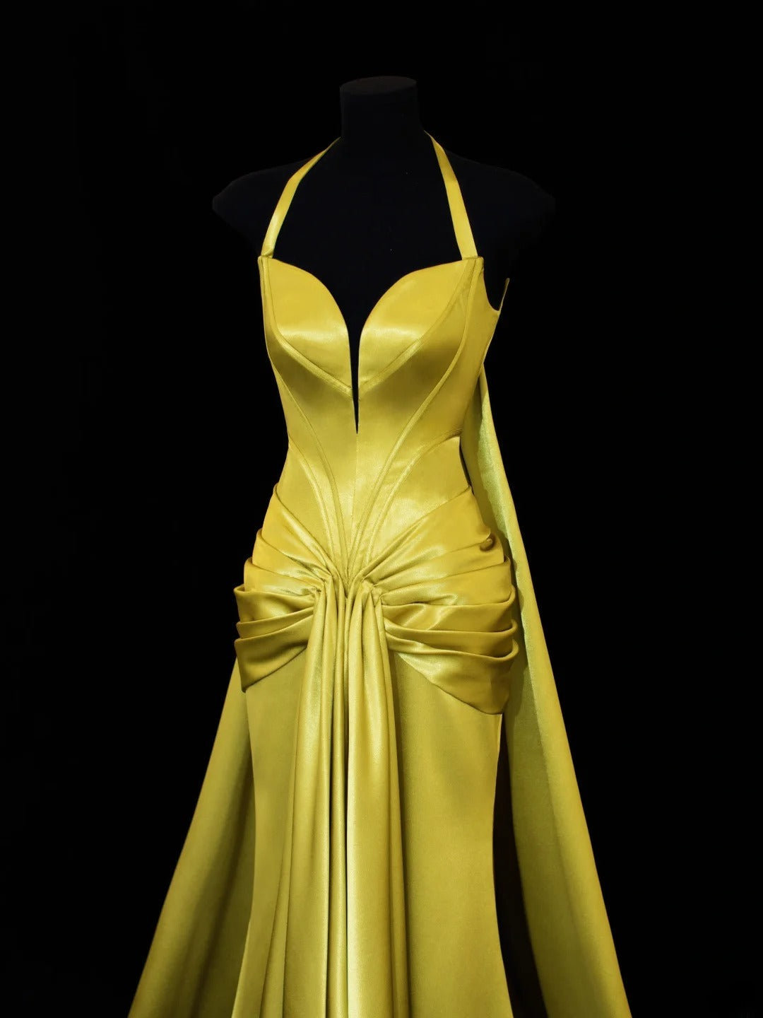 Modest Prom Dress Aesthetic Mermaid Halter Gold Sweetheart With Cape Style Impress Long Prom Dresses Party Formal Gowns SA011