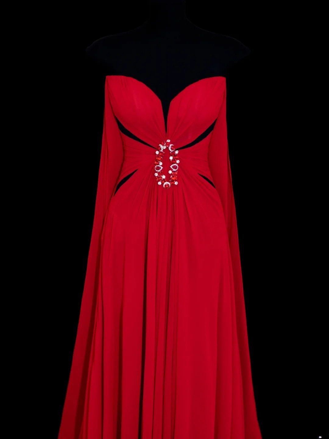 Modest Prom Dress Aesthetic A line Sweetheart With Cape Style Impress Chiffon Long Prom Dresses Party Formal Gowns SA013
