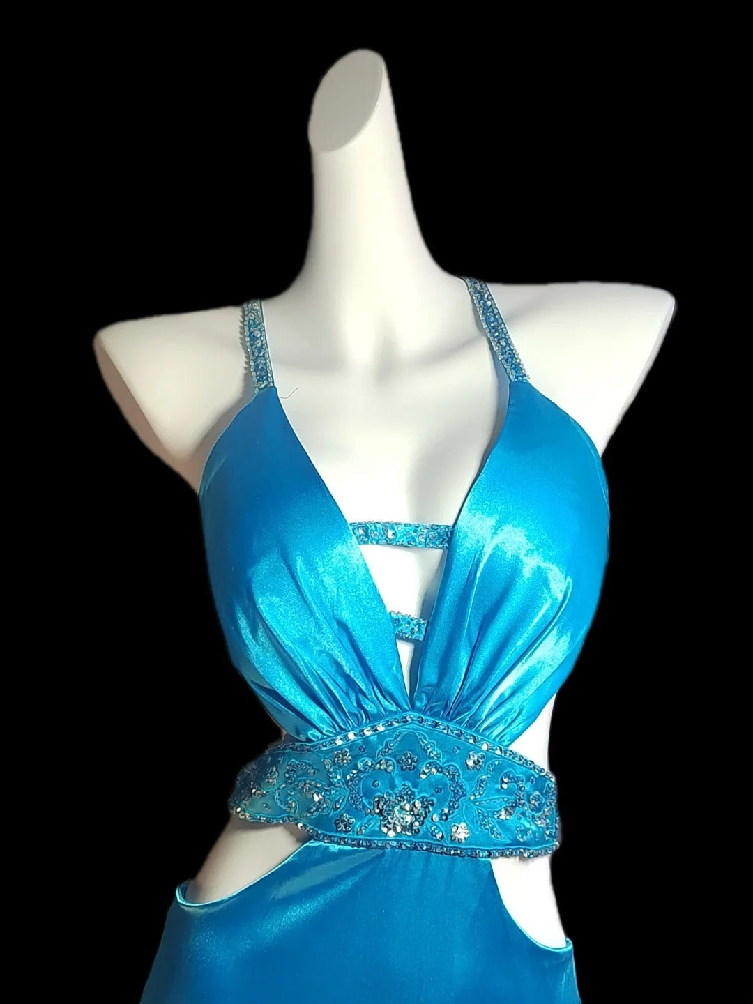 Classic Mermaid Halter Satin High Low Blue Sleeveless Long Prom Dresses High School Senior Graduation Dance Evening Outfits AS023