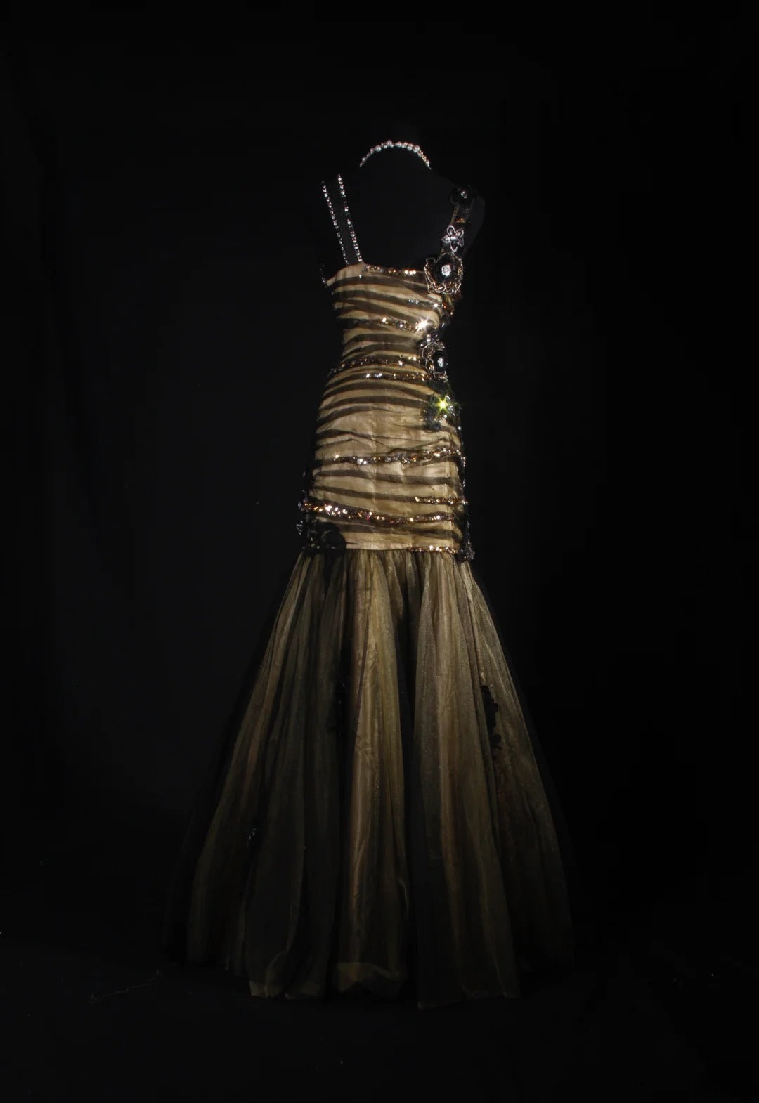 Women's Cocktail Party Gowns 90s Mermaid Black Tulle Green Satin Long Graduation Dinner Outfits Prom Dresses AS054