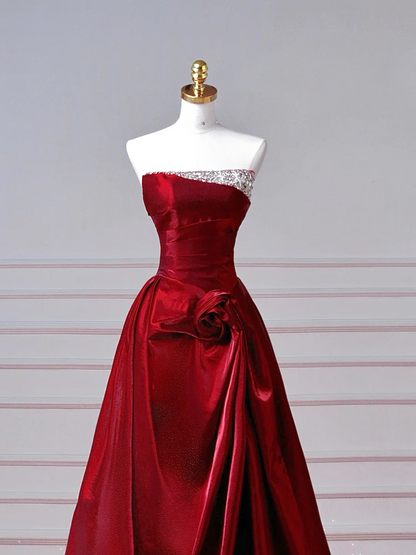 Elegant Ball Gown Off The Shoulder Burgundy Wine Red Long Formal Fancy Prom Evening Dress Dinner Outfits Party Gowns AQ093