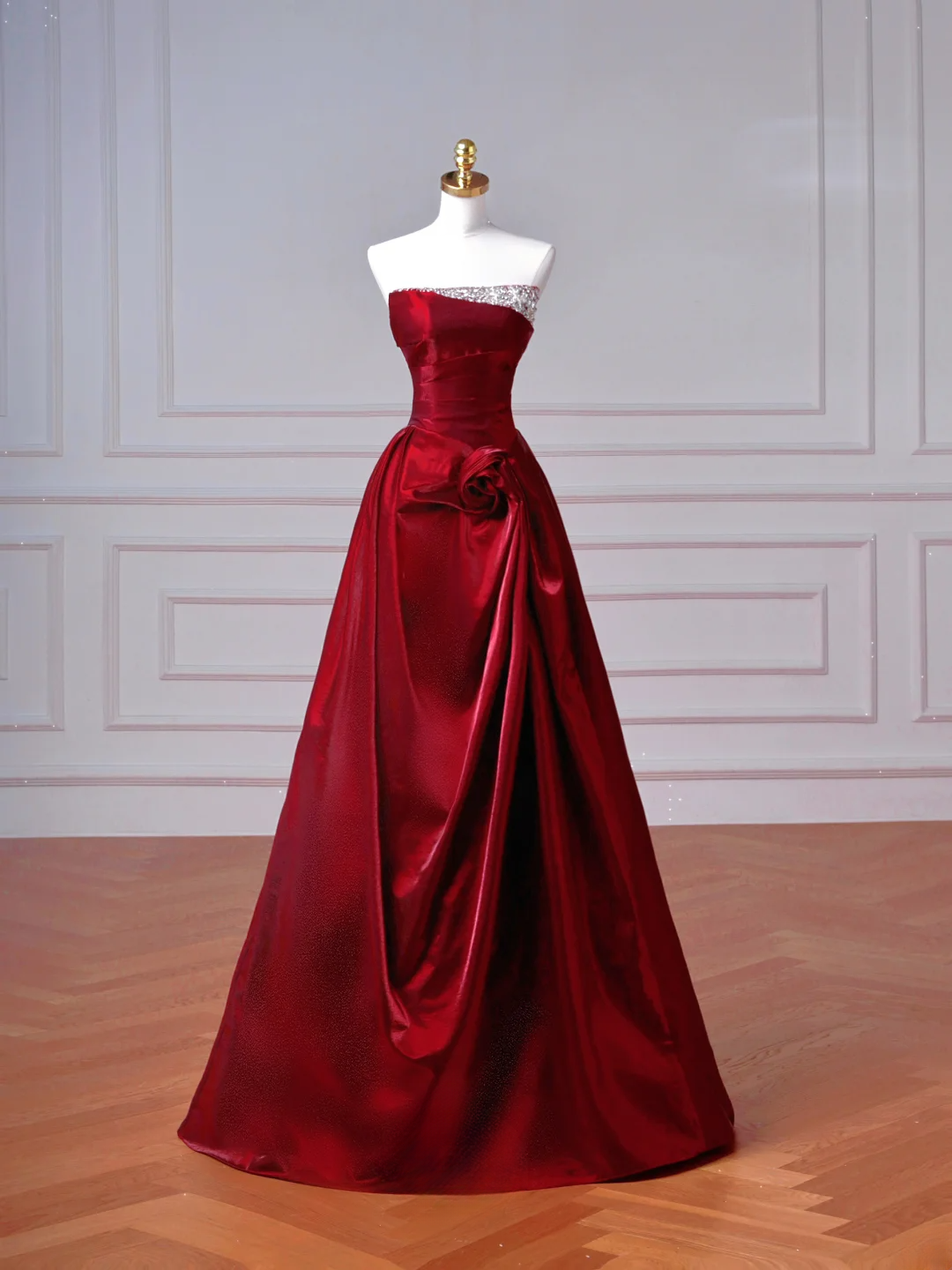 Elegant Ball Gown Off The Shoulder Burgundy Wine Red Long Formal Fancy Prom Evening Dress Dinner Outfits Party Gowns AQ093