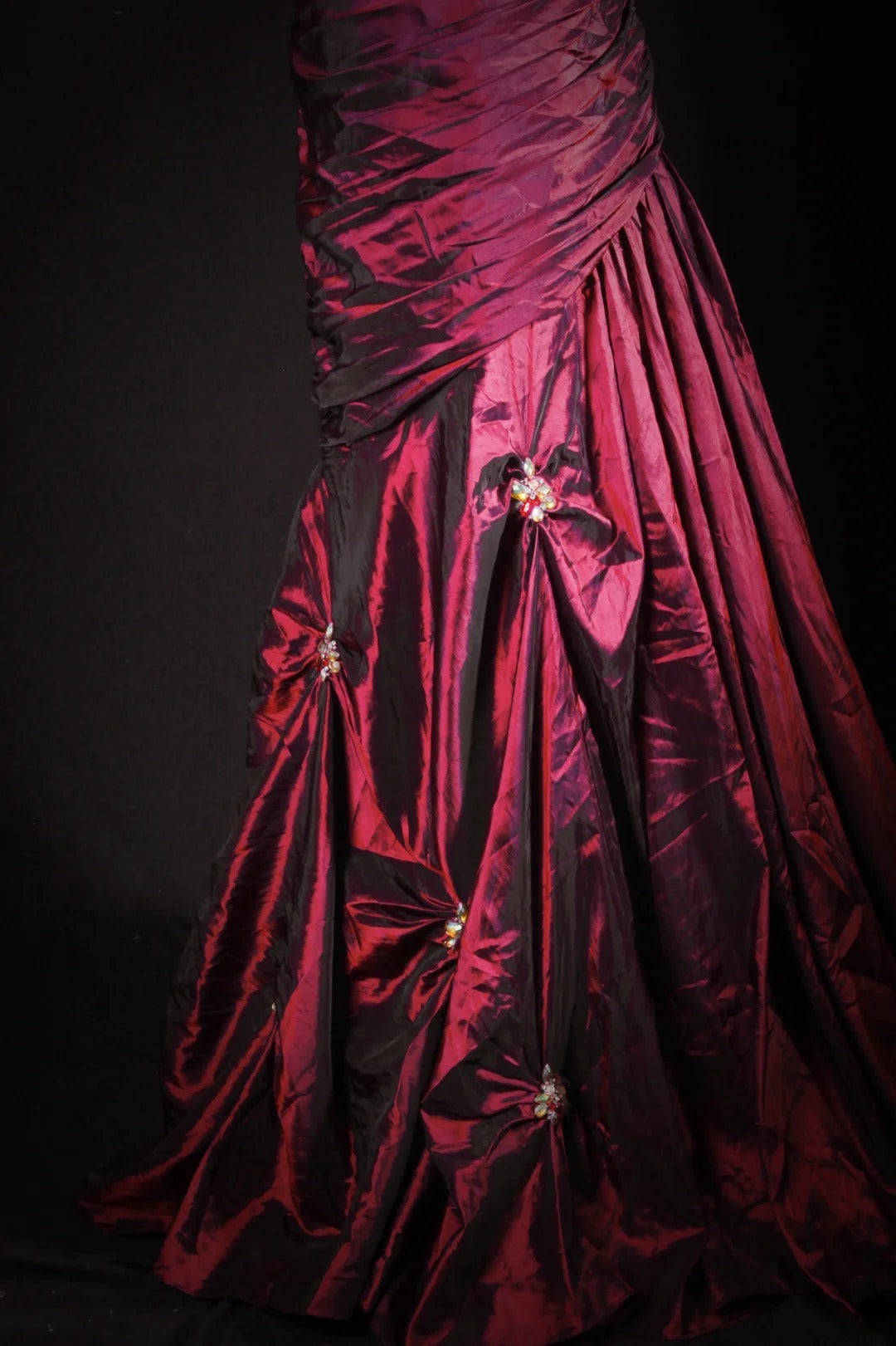 Vintage 50s 1950s Formal Mermaid Sweetheart Burgundy Wine Red Pleated With Beaded Style Impress Long Prom Dresses Party Formal Gowns AS153