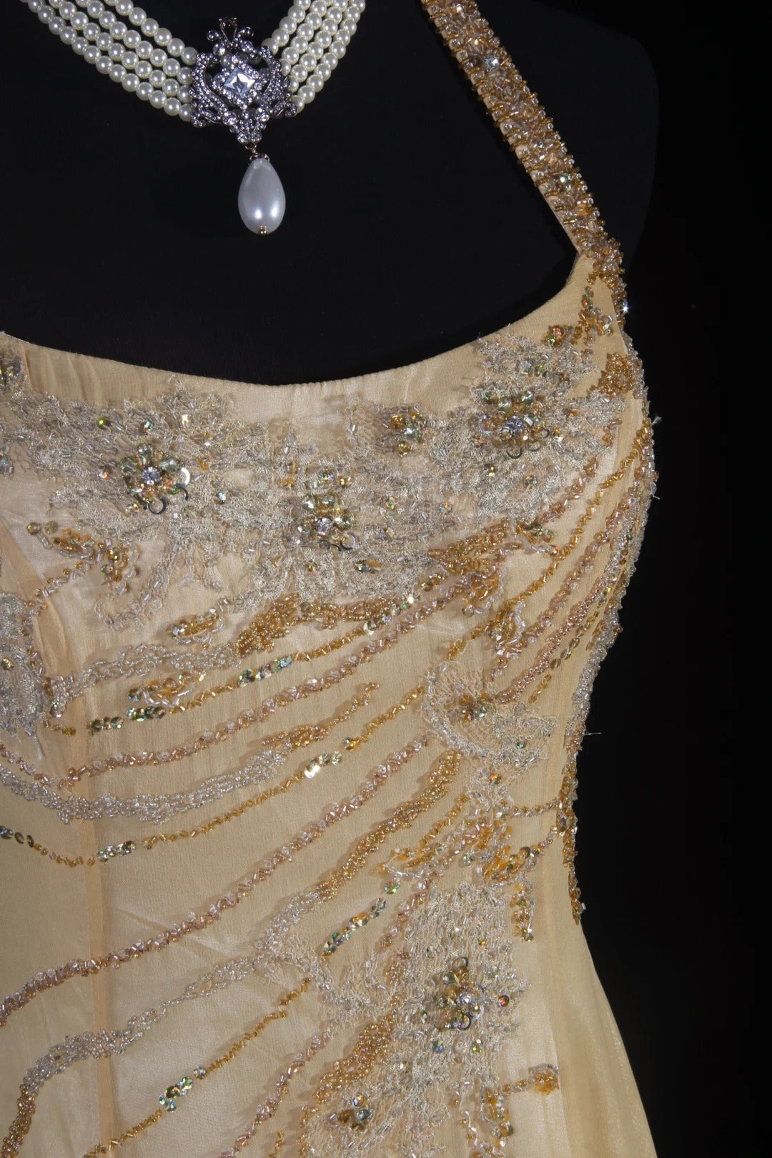 Sparkly Prom Dresses Aesthetic Mermaid Halter Champagne With Beads Inspo Impress Long Party Formal Gown For Senior Teens High Schools AS159