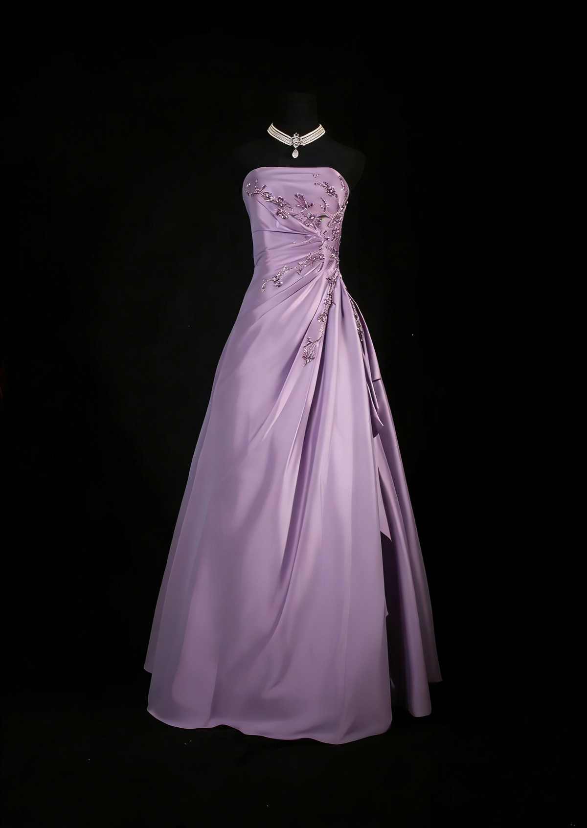 Vintage Ball Gowns Prom Dress Aesthetic Strapless Dusty Purple 1950s Long Prom Dresses Party Semi Formal Gowns AS162