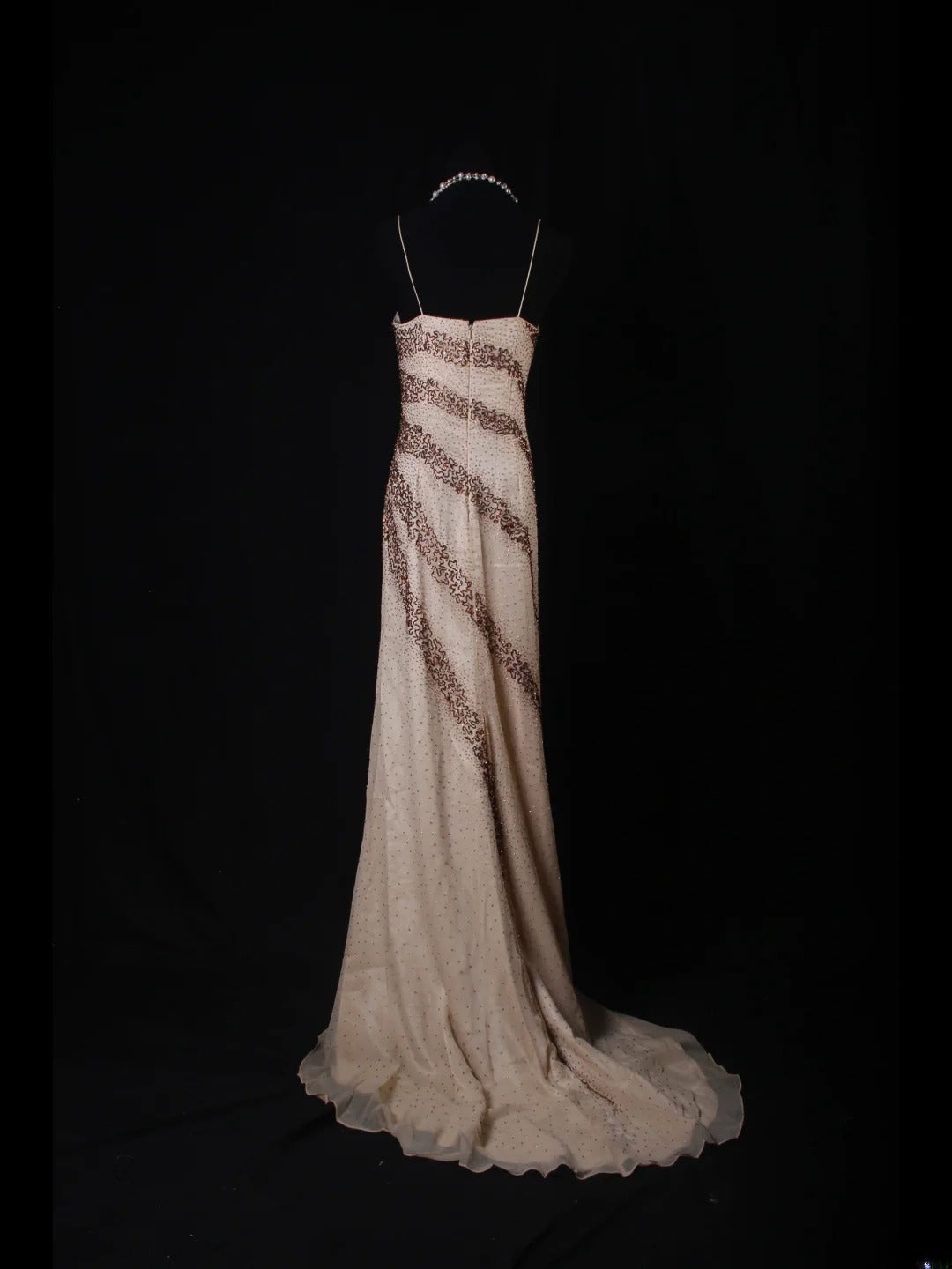 Vintage A line Spaghetti Straps Champagne Chiffon Long Formal Old 1950s Prom Dresses Night Outfits Party Gowns AS223