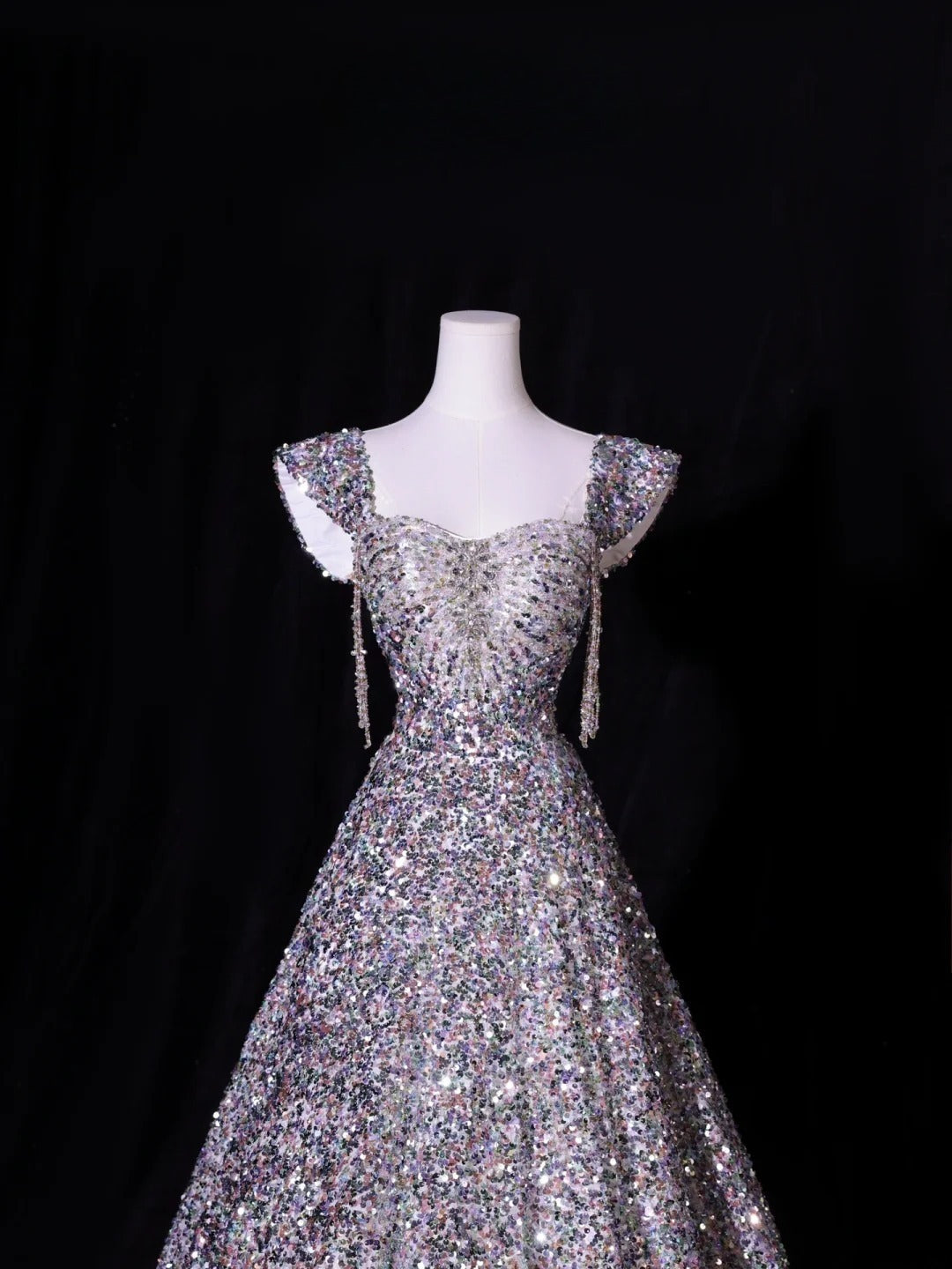 Classy Ball Gown Sweetheart Silver Gray Sequins Long Inspo For Women Girls Formal Party Gowns Long Formal Prom Dresses AS415