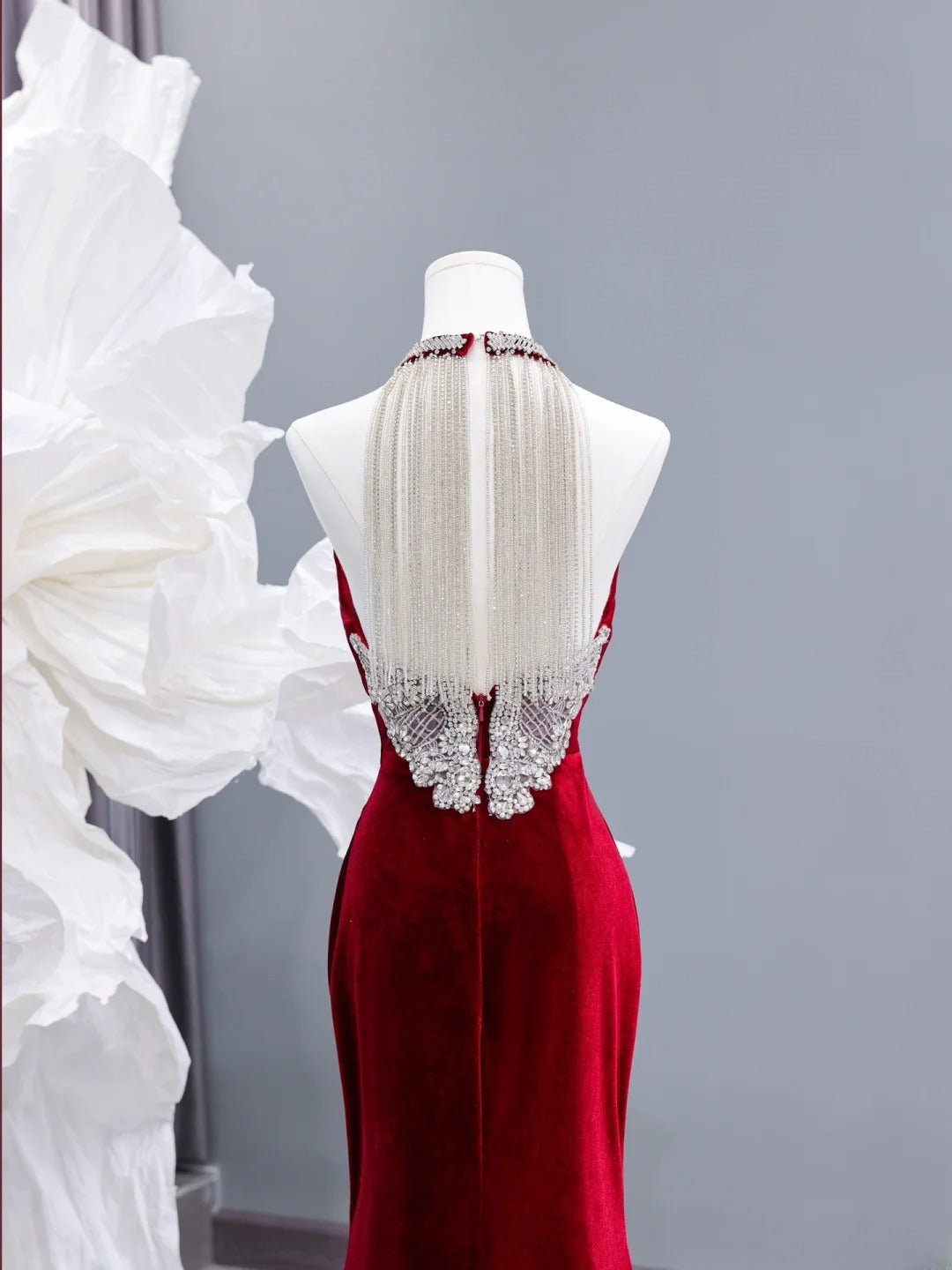 Modest Prom Dresses Aesthetic Mermaid Scoop Neck Burgundy Velvet Inspiration Impress Long Party Formal Gown For Teenagers High Schools AS427