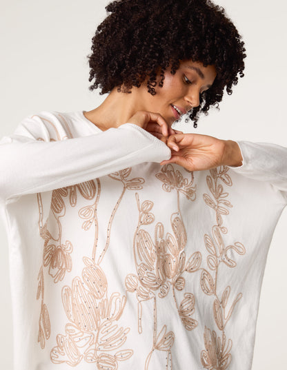 Embroidered Round Neck Jumper