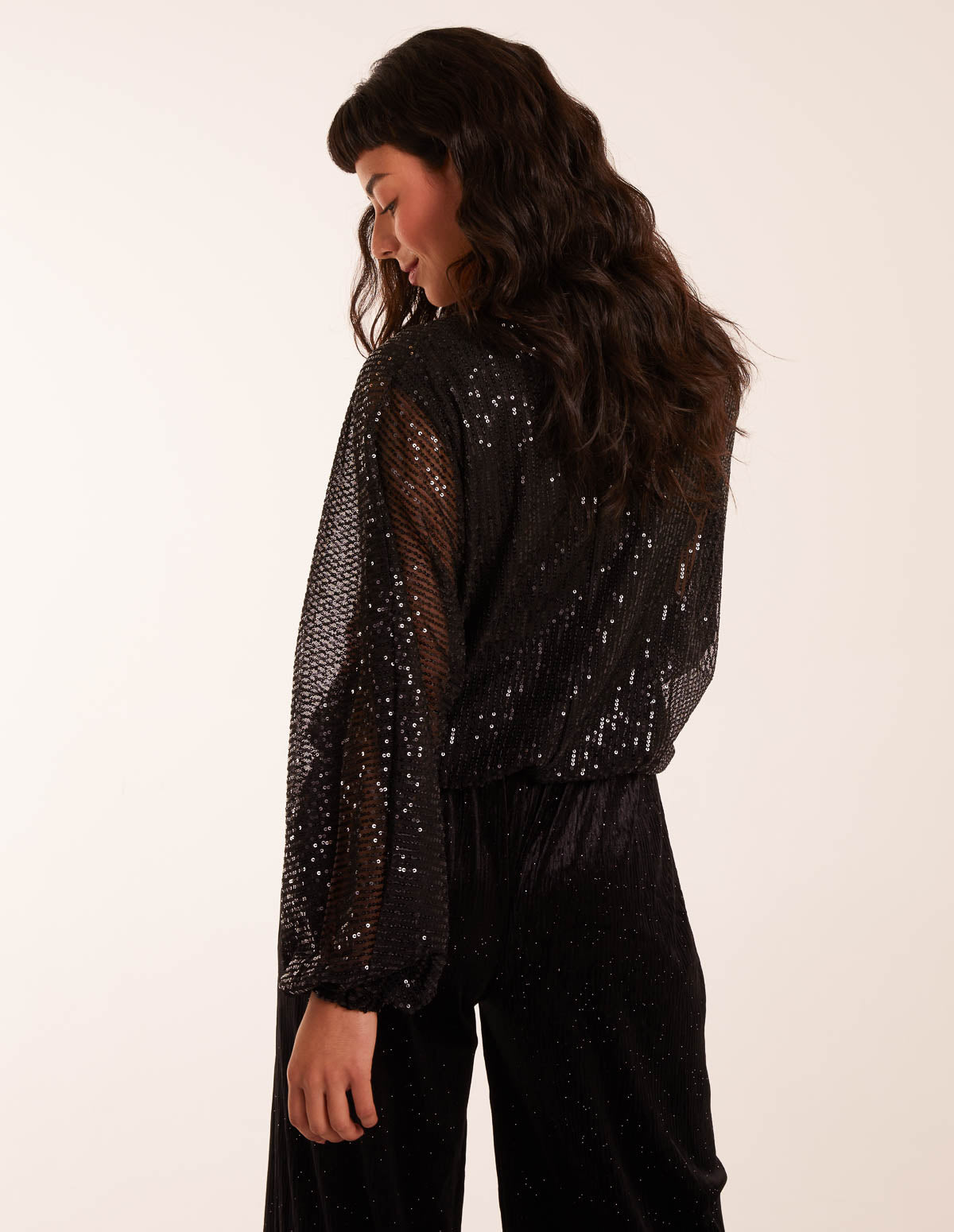 Sequin Batwing Blouse