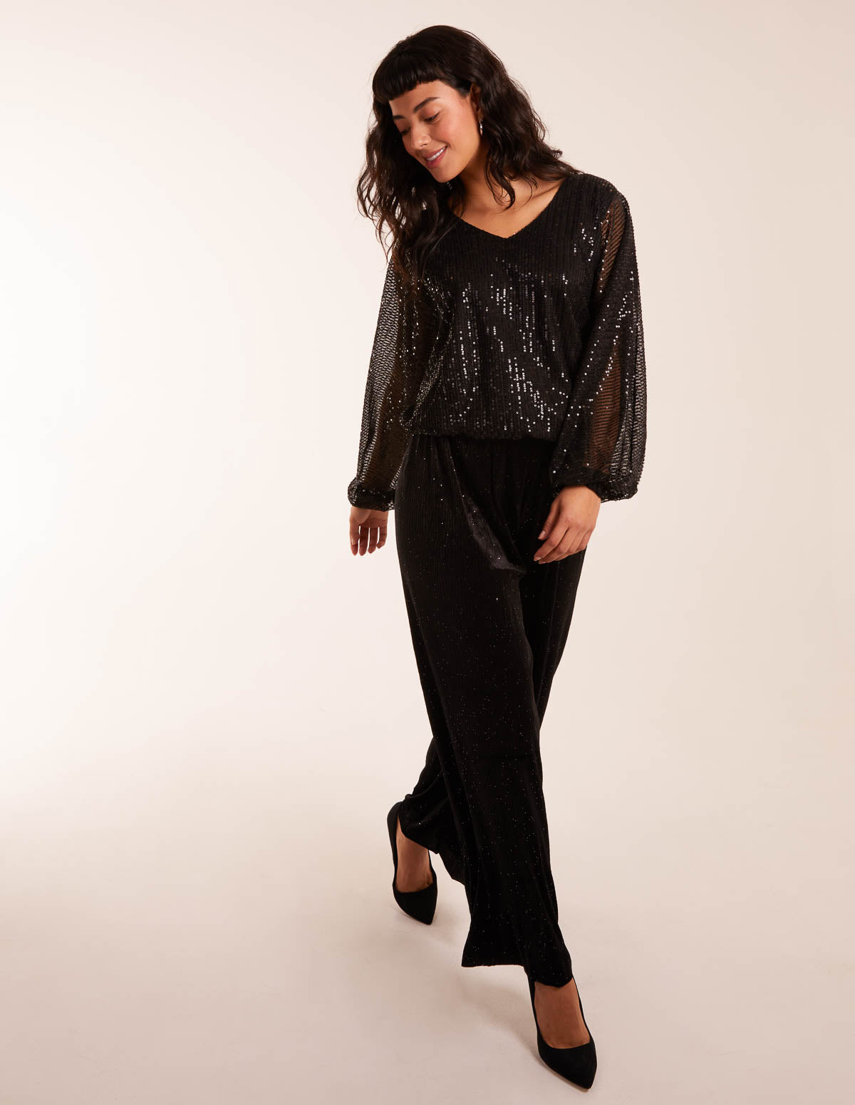 Sequin Batwing Blouse