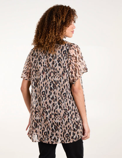 V Neck Animal Blouse