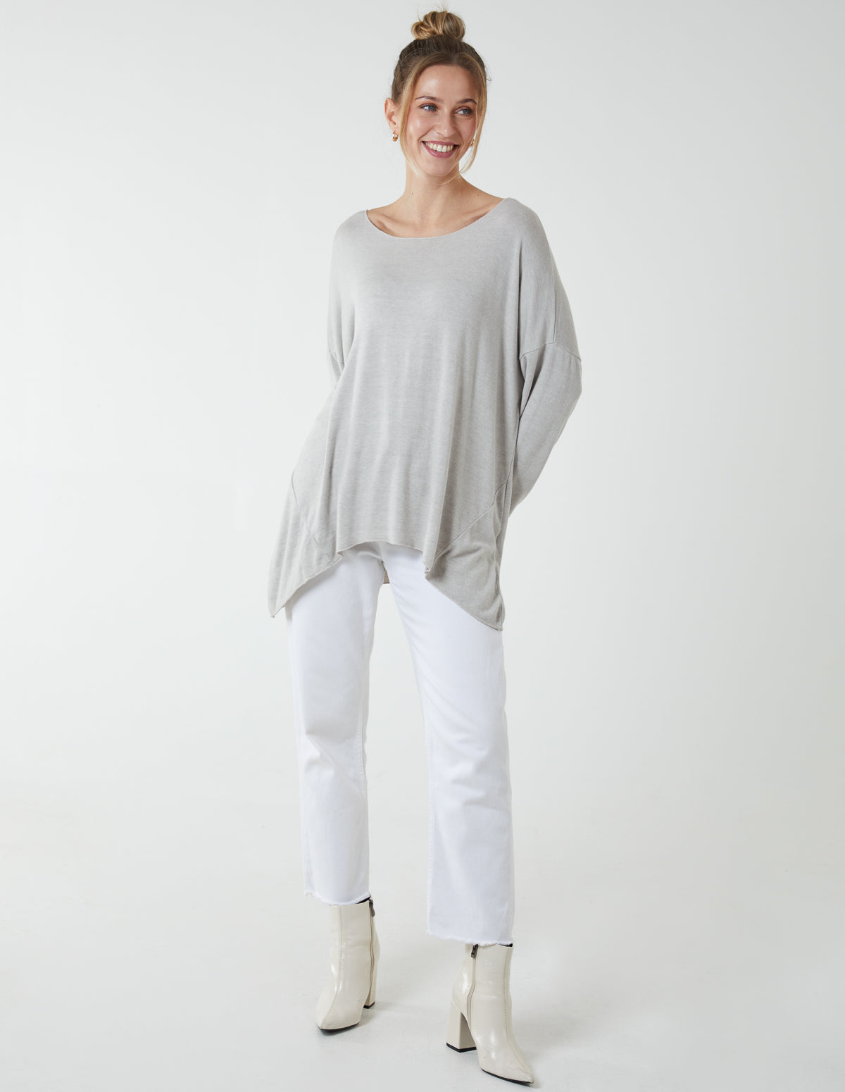 Oversize Cashmere Like Cut And Sew Jumper