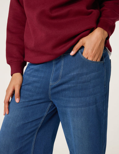 Elasticated Washed Jeans