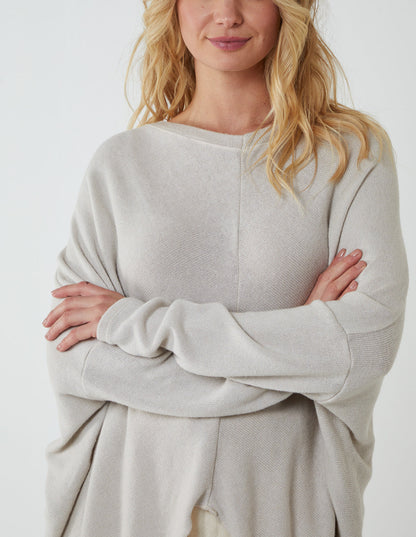 V Neck Front Cut And Sew Soft Knit Jumper