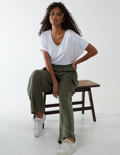 Wide Leg Cargo Trousers