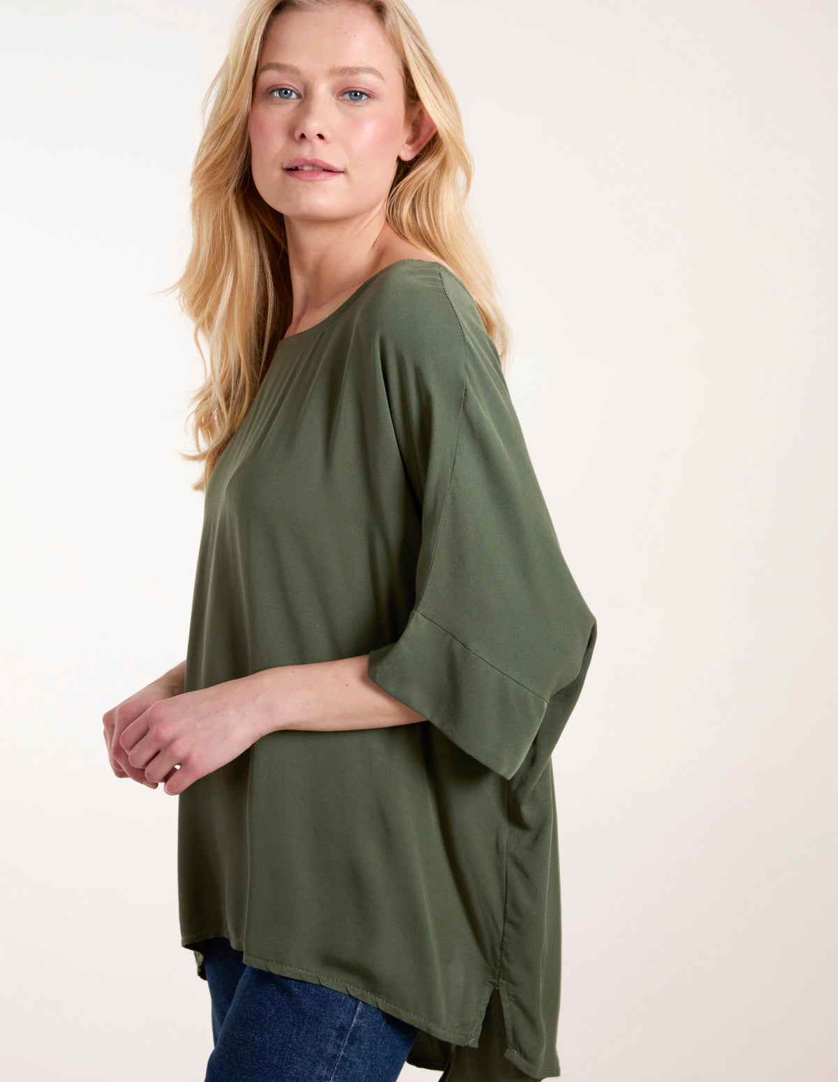 Button Back Viscose Top