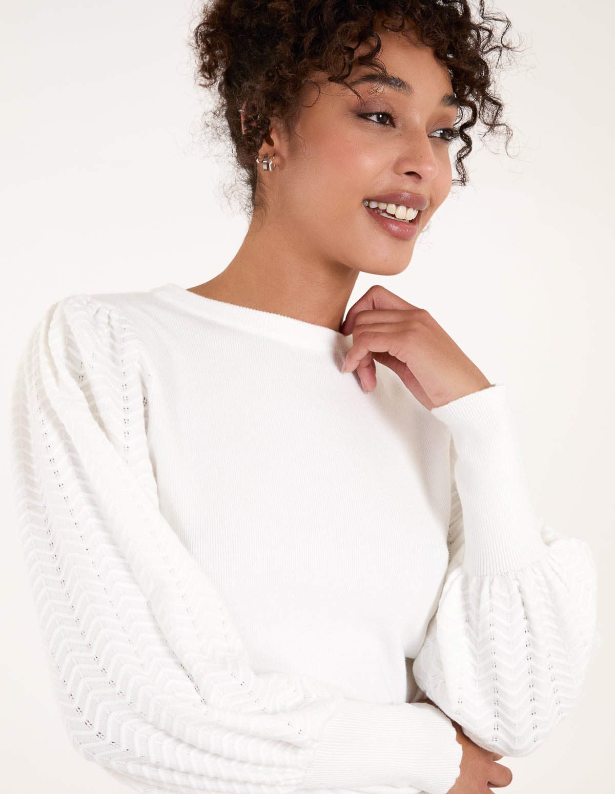 Balloon Sleeve Knit Jumper